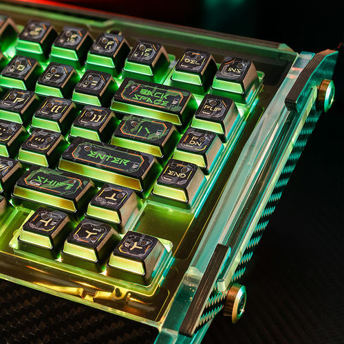 PBT五面热升华L型透光客制化键帽