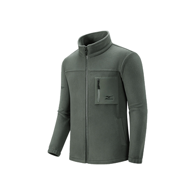 Mizuno美津浓摇粒绒抓绒衣男士春秋立领保暖宽松户外夹克卫衣外套