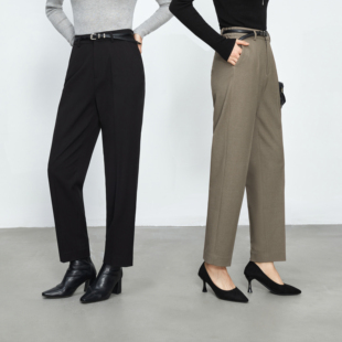 女锥形裤 利落直挺通勤九分烟管西裤 加厚款 春秋075 深秋BI备