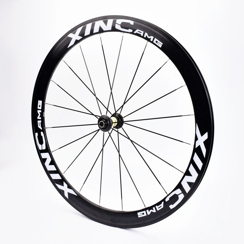 120响700C40/50MM框高直拉破风扁辐条6爪V/C圈刹碟煞公路轮组