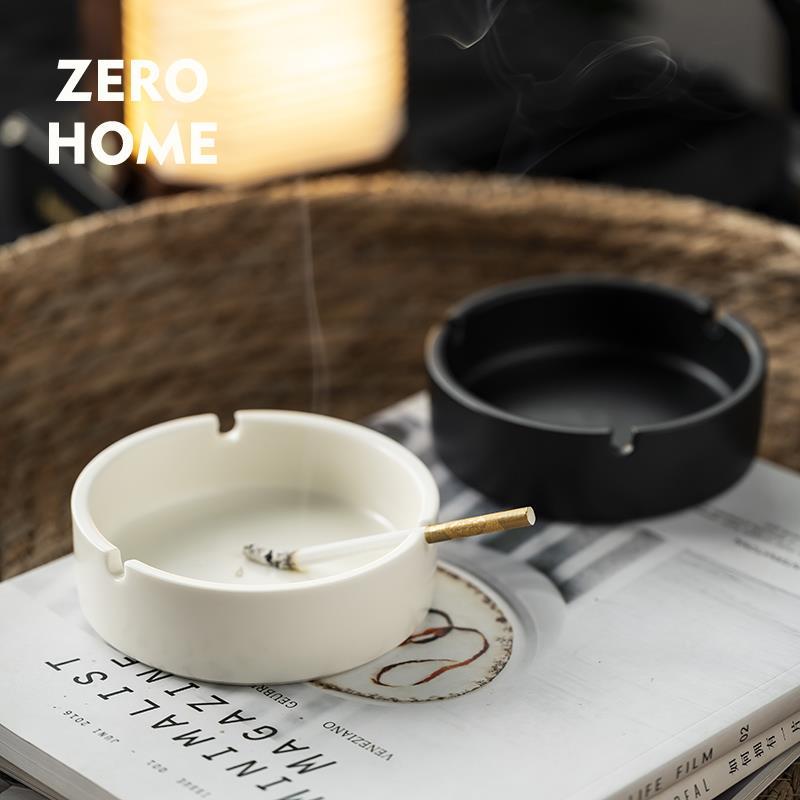 ZERO-HOME 创意陶瓷烟灰缸 日式家用迷你灰缸 办公室小号简约烟缸