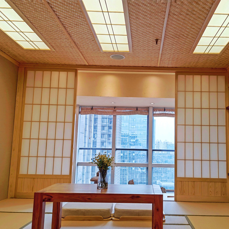 碳化装修竹席吊顶背景墙面民宿饭店餐馆茶室复古手工竹编草席装饰