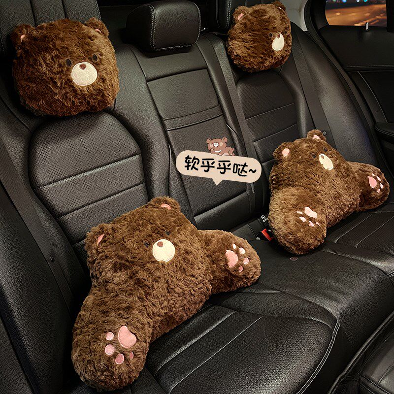 汽车头枕护颈枕2025新款车用靠枕一对卡通可爱车载座椅腰靠垫女生