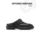 穆勒拖鞋 VITTORIOVENTURA 薇薇燃牛皮一脚蹬勃肯鞋