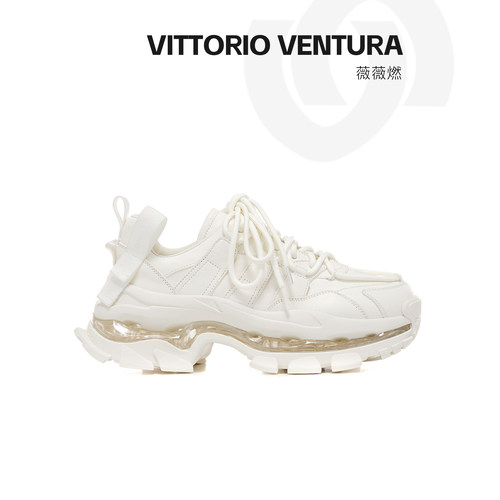 刘亦菲同款VITTORIOVENTURA 薇薇燃 牛皮全气垫老爹鞋