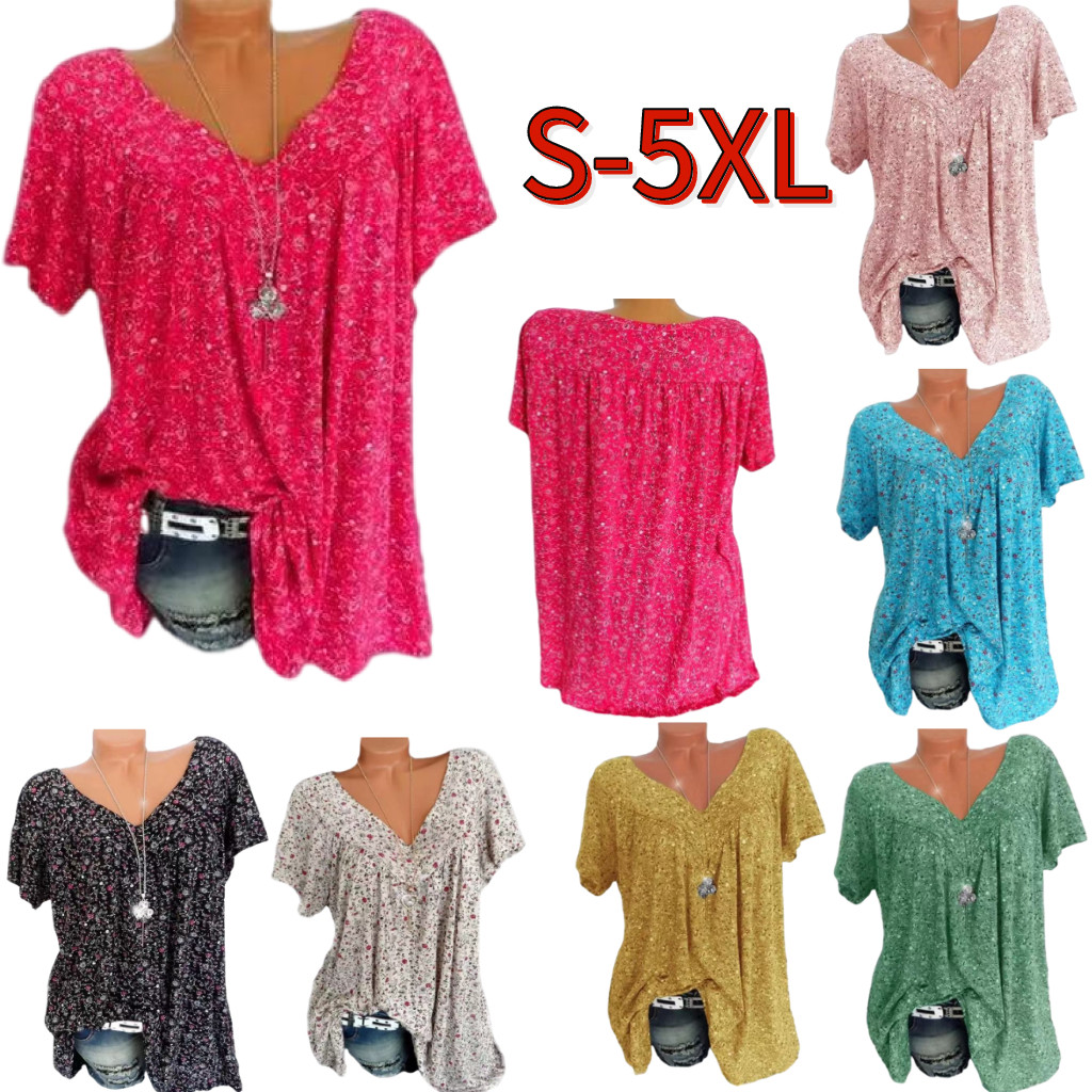 Oversized T-shirt Sexy V-neck Retro超大T恤性感V领复古服装女