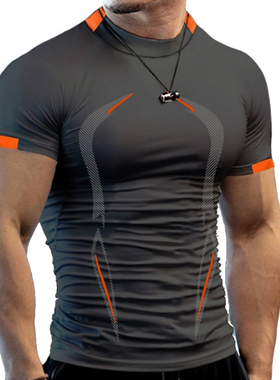 New T-shirt Fitness Top Plus Size S-5XL新款T恤健身上衣加大码