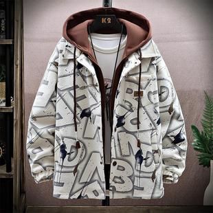 假两件外套男春秋季青少年潮牌宽松夹克初中高中学生大童秋天衣服