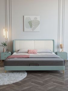 轻奢科技布床现代简约1.8米双人床卧室小户型意式极简免洗布艺床