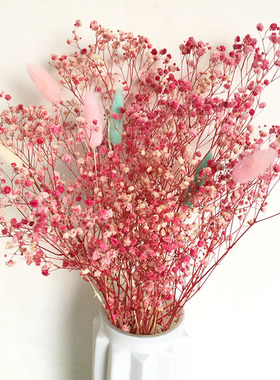 客厅花束满天星永生花干花束diy