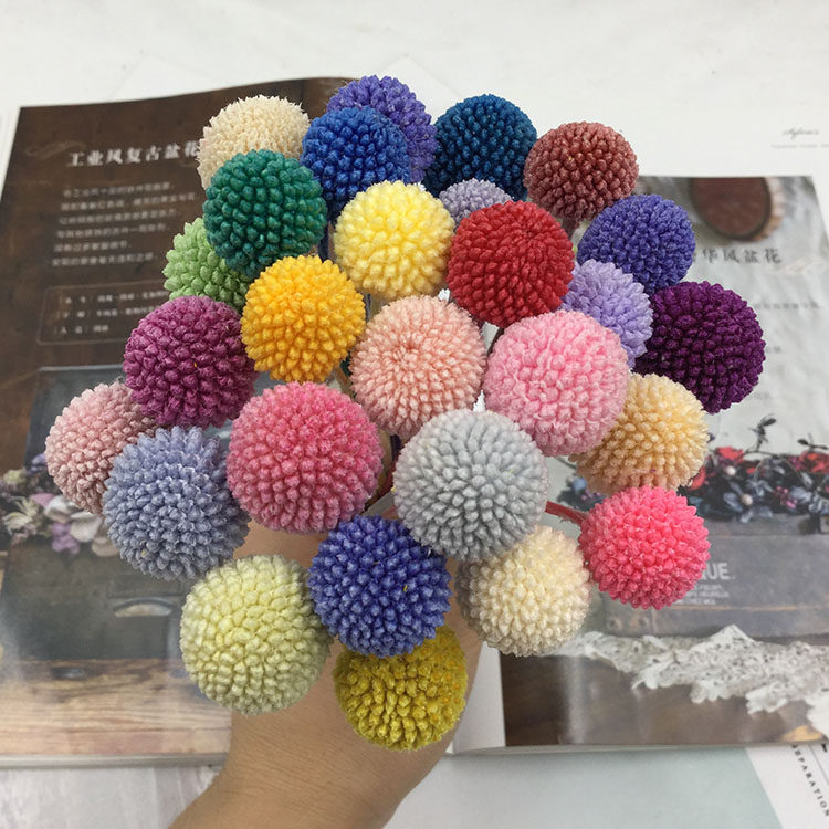 永生花花材diy黄金球棒棒糖手工制作现场玻璃罩车挂礼盒配材干花