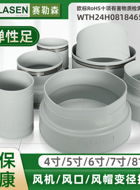 6寸管道风机变径大小头4寸TPV弹性体软接头油烟机软连接PVC环保