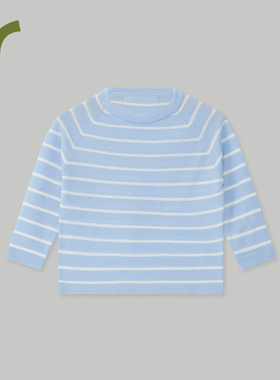 hào动系列  100%美利奴羊毛宝宝条纹保暖长袖上衣春秋冬款柔软