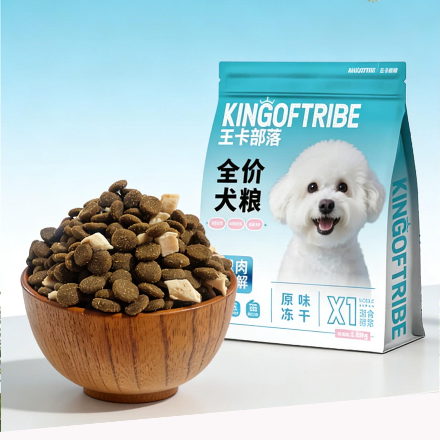 王卡部落全价冻干原味小型犬粮