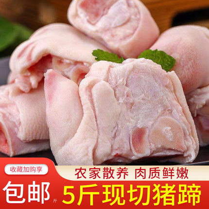 顺丰 5斤新鲜带筋猪蹄块猪爪子新鲜冷冻猪脚块猪手生猪脚圈1斤
