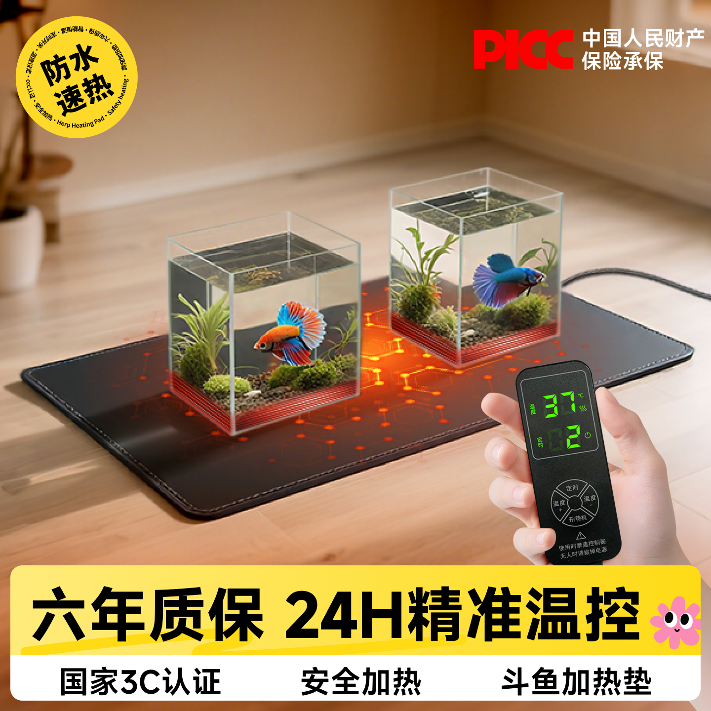 斗鱼鱼缸加热垫宠物爬宠