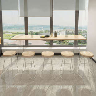 亚克力悬浮实木吧台桌隔断柜阳台小吧台靠墙吧台桌子高脚桌椅组合