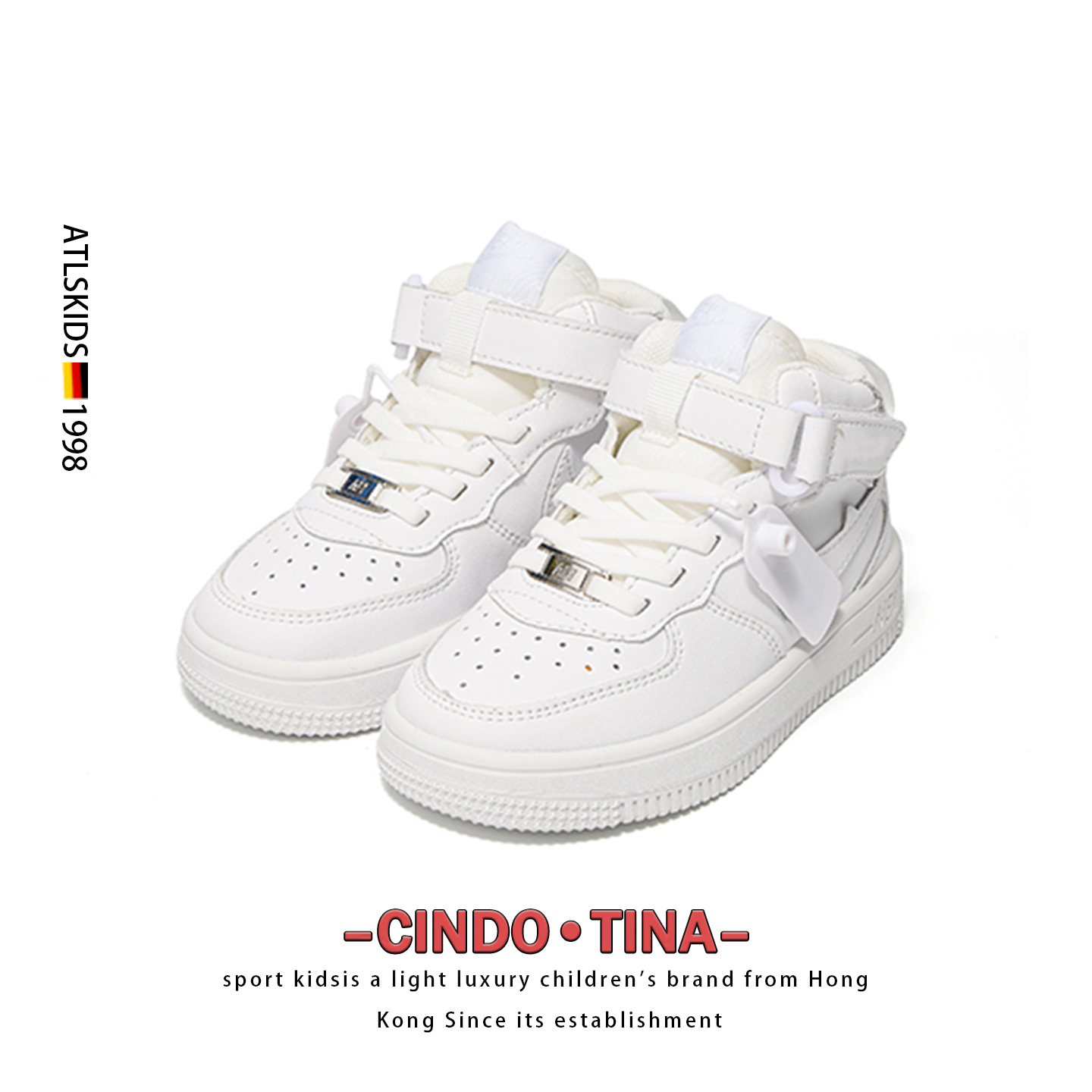 儿童空军童鞋女童小白鞋秋冬男童高帮板鞋垫真皮加绒二棉鞋垫保暖