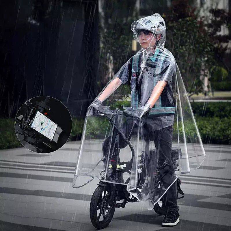代驾雨衣轻薄骑行装备便携一体式防暴雨电动滑板车透明雨披