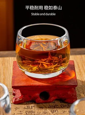 【8只装】加厚扳指杯家用透明主人杯创意加厚茶杯酒杯水杯玻璃杯