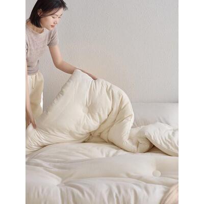 秋冬新款水洗全棉大豆被A类原棉春秋被冬被双人单人保暖被芯被子