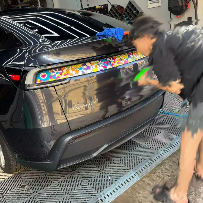 适用于特斯拉焕新Y太阳花雅阁灯上贴装饰特斯拉奥迪高尔夫拉花贴