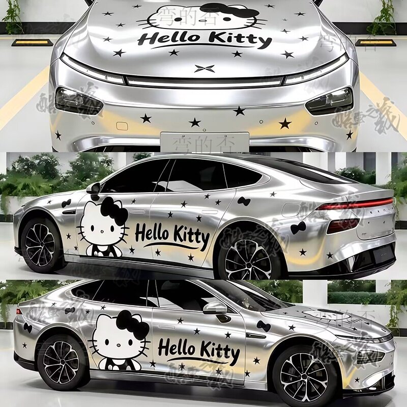 适用于小鹏p7+汽车贴纸Hello Kitty小鹏m03凯蒂猫可爱车身装饰贴