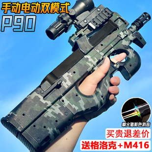 全自动P90冲锋水晶玩具电动连发手自一体儿童男孩仿真软弹枪专用