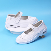 增高医护专用小白鞋 透气不累脚防臭防滑镂空凉鞋 女软底夏季 护士鞋