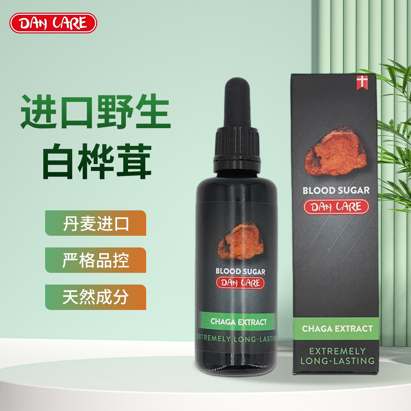 丹麦Dancare进口野生白桦茸血糖