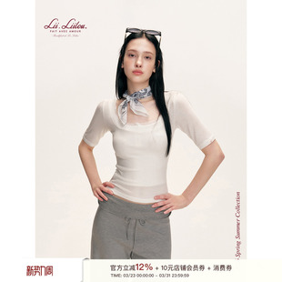 fit clean 微透莱赛尔 柔软亲肤修身 T恤 Liilou 大方领中袖 26ss