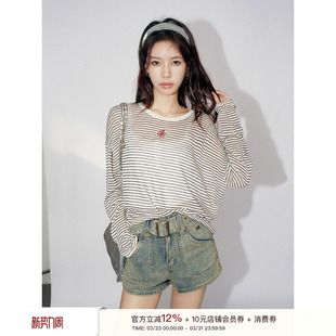 Liilou 云朵衫 松弛感 微透感休闲宽松长袖 黑白条纹 李晟同款