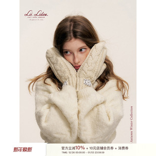 fit Cozy 绞花针织挂脖加绒手套 25aw Liilou