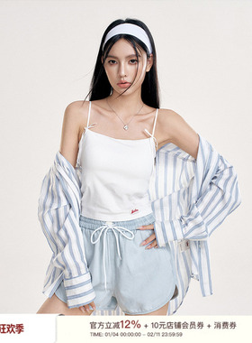 Liilou  Balletcore 自带胸垫 蝴蝶结飘带白色吊带内搭