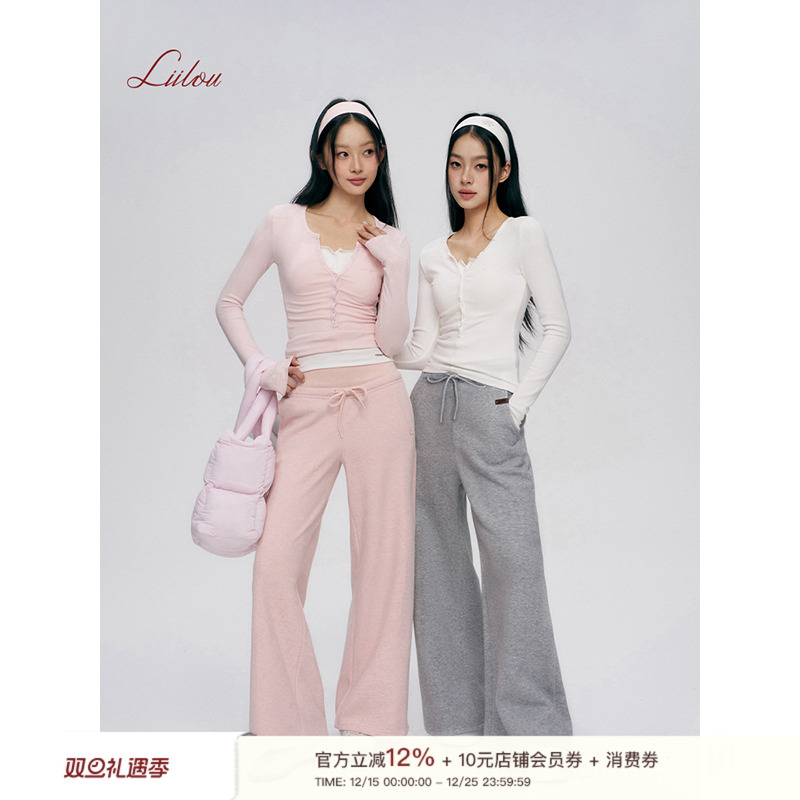 Liilou 25ss clean fit 透气舒服 纽扣半开领长袖打底上衣