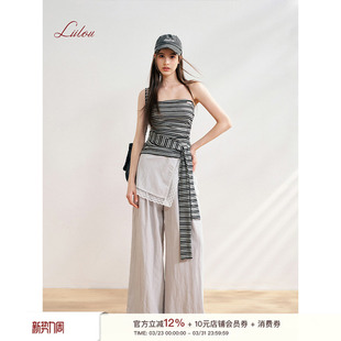 蕾丝花边屁帘搭片休闲宽松阔腿裤 真两件 松弛感 Liilou