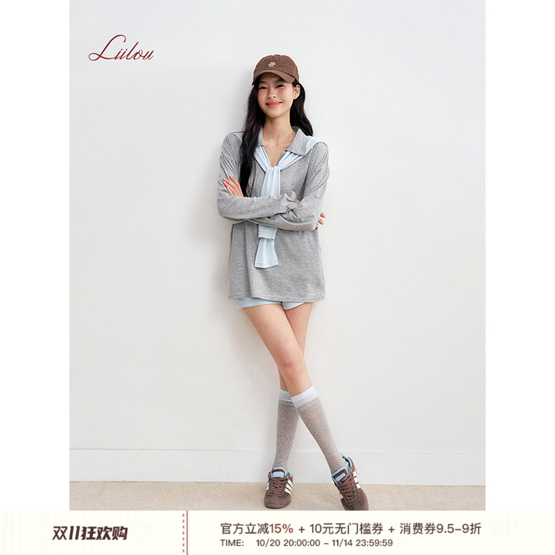 运动套装翻领宽松T恤休闲短裤