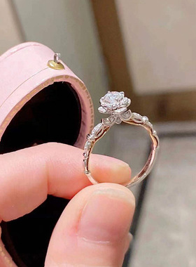 新款小众在逃公主城堡烟花戒指轻