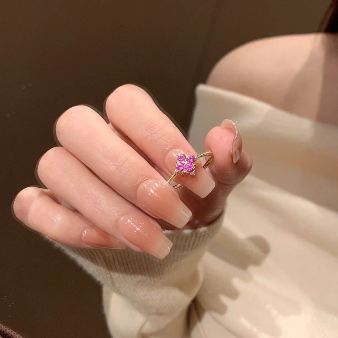 森系少女心甜美金色开口戒指女精