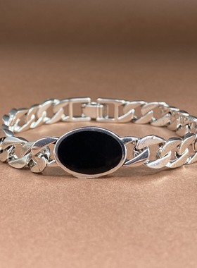 新款黑色石头古巴手链编织ins简