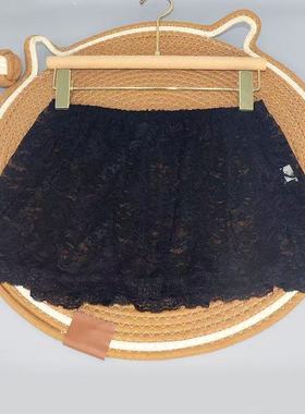 【遮屁股小裙子】黑色蕾丝半身裙薄款春秋叠穿屁帘遮肉显瘦时尚款