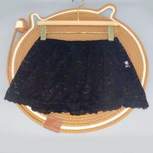 春秋叠穿屁帘遮肉显瘦时尚 黑色蕾丝半身裙薄款 款 遮屁股小裙子