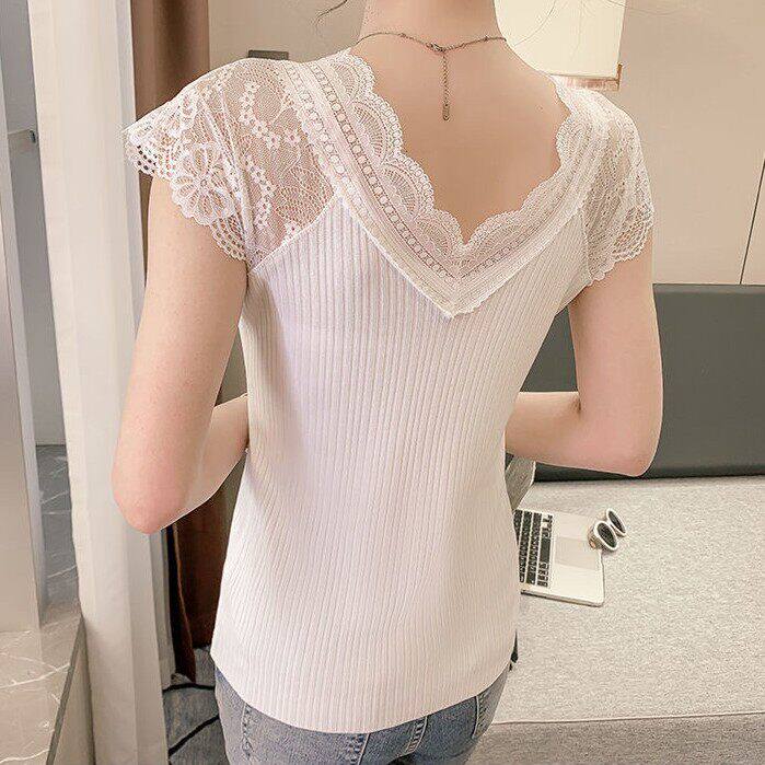 春夏后背V领蕾丝显瘦吊带背心女