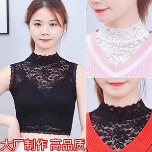 春秋新款 蕾丝假领子显女人味打底背心 百搭爆款