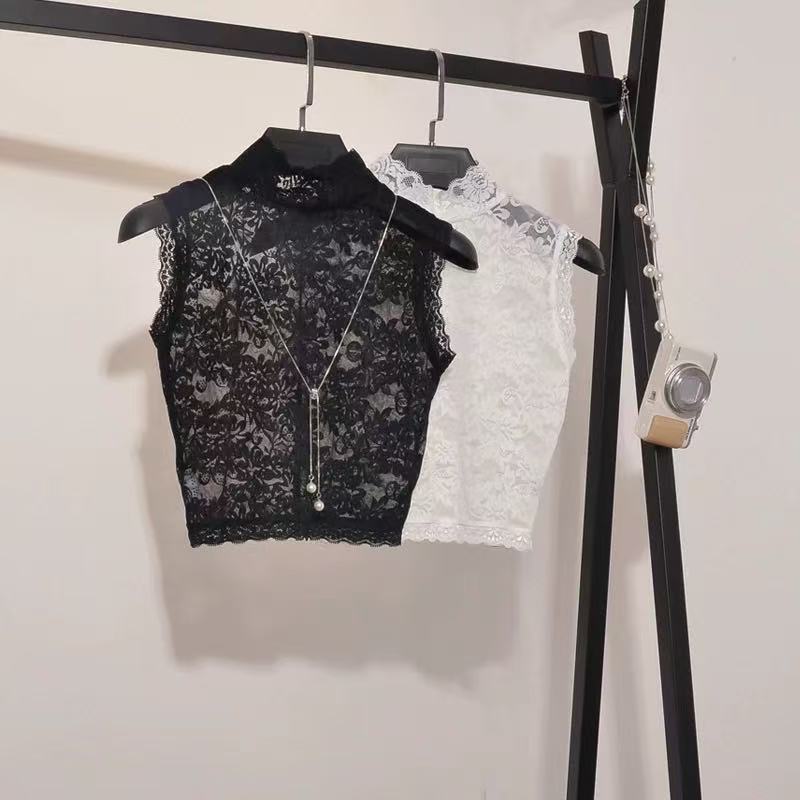 蕾丝假领子修身衬衣领打底