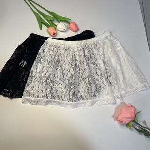 春秋叠穿下摆屁帘蕾丝半身裙遮肉显瘦宽松休闲防走光小裙子
