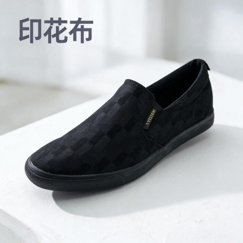 Leyo猎友男黑色一脚蹬帆布鞋