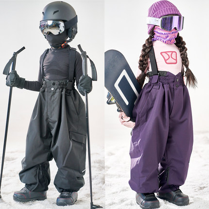 imgo儿童3L加绒滑雪裤 男女童宽松版大PP裤户外滑雪裤 单双板装备