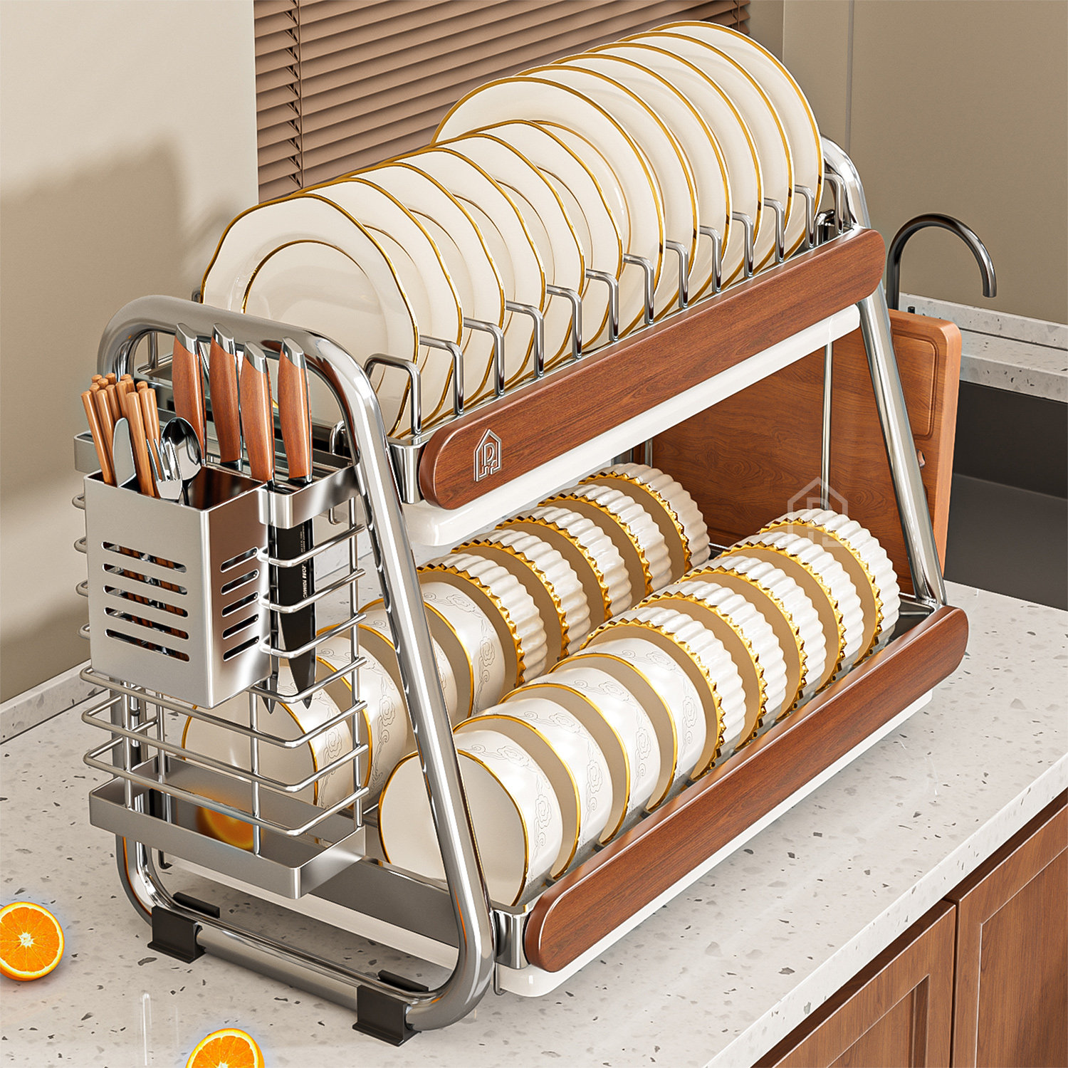 304不锈钢碗碟收纳架厨房置物架台面双层多功能放碗筷盘沥水碗架,收纳整理,整理架/置物架/收纳架,淘宝优惠券,粉丝福利购,淘宝优惠卷