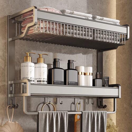 太空铝洗手间壁挂式厕所浴巾架